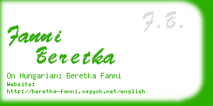 fanni beretka business card